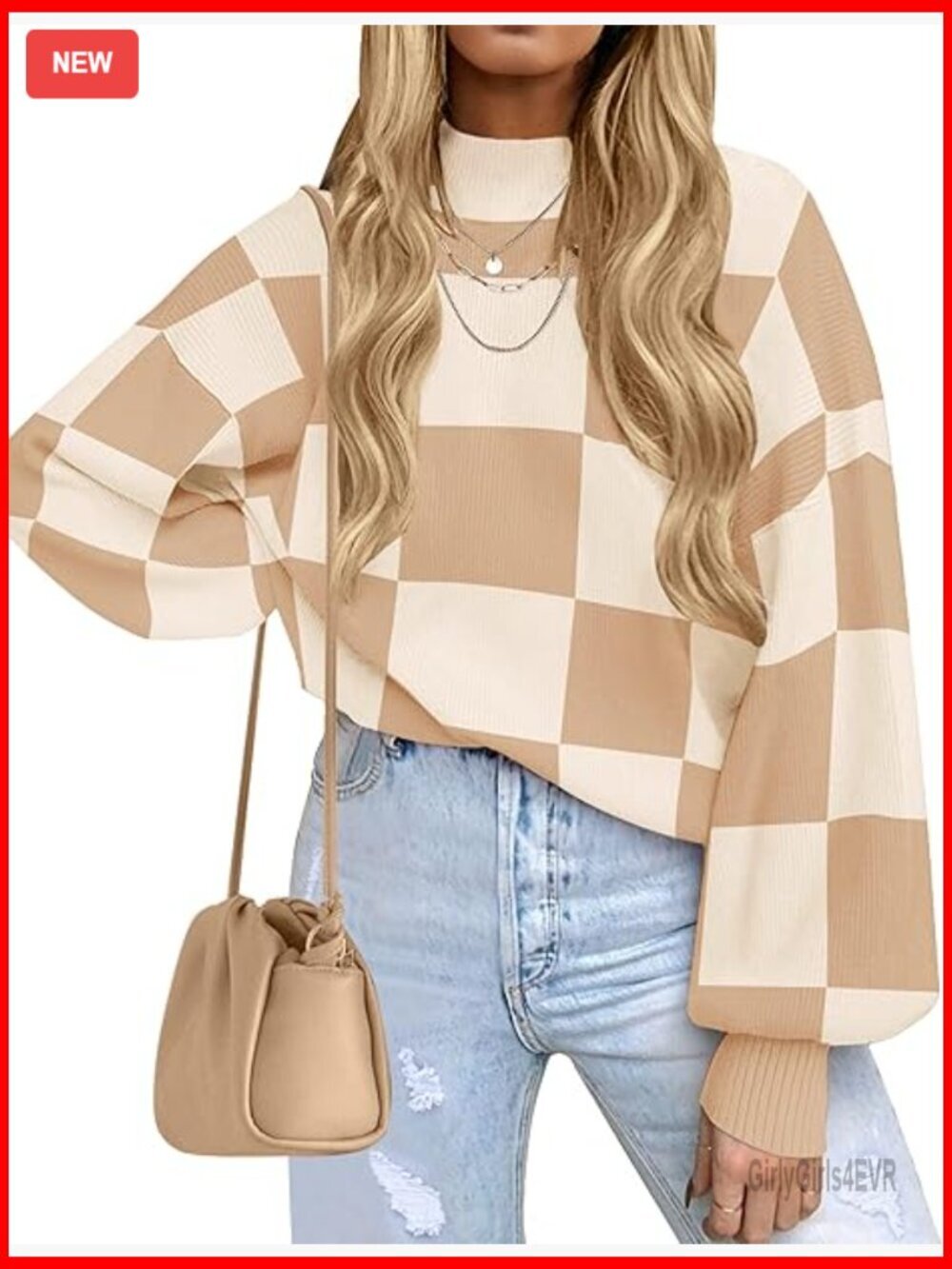 Long Sleeve Striped Pullover Sweater, Ribbed Knit, Mock Neck, Loose Fit